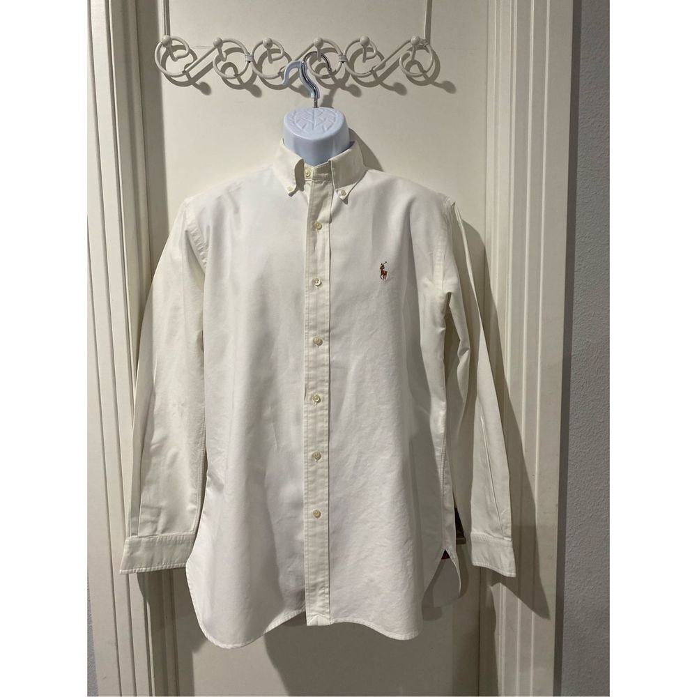 Ralph Lauren Classic Fit white 100% cotton shirt long sleeves button down men SZ